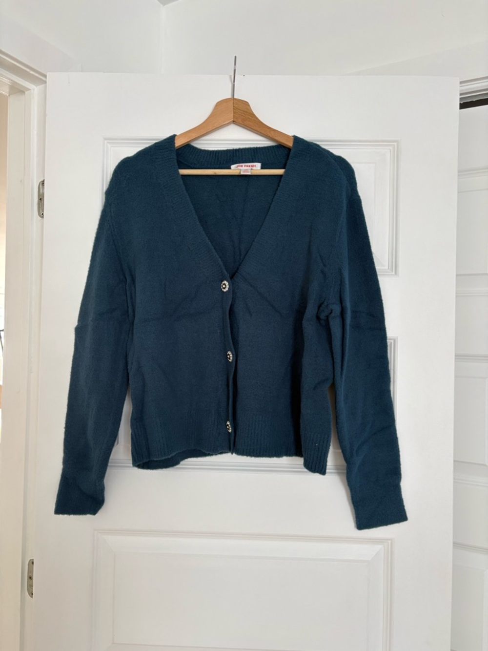Joe Fresh Teal V-Neck Button Cardigan